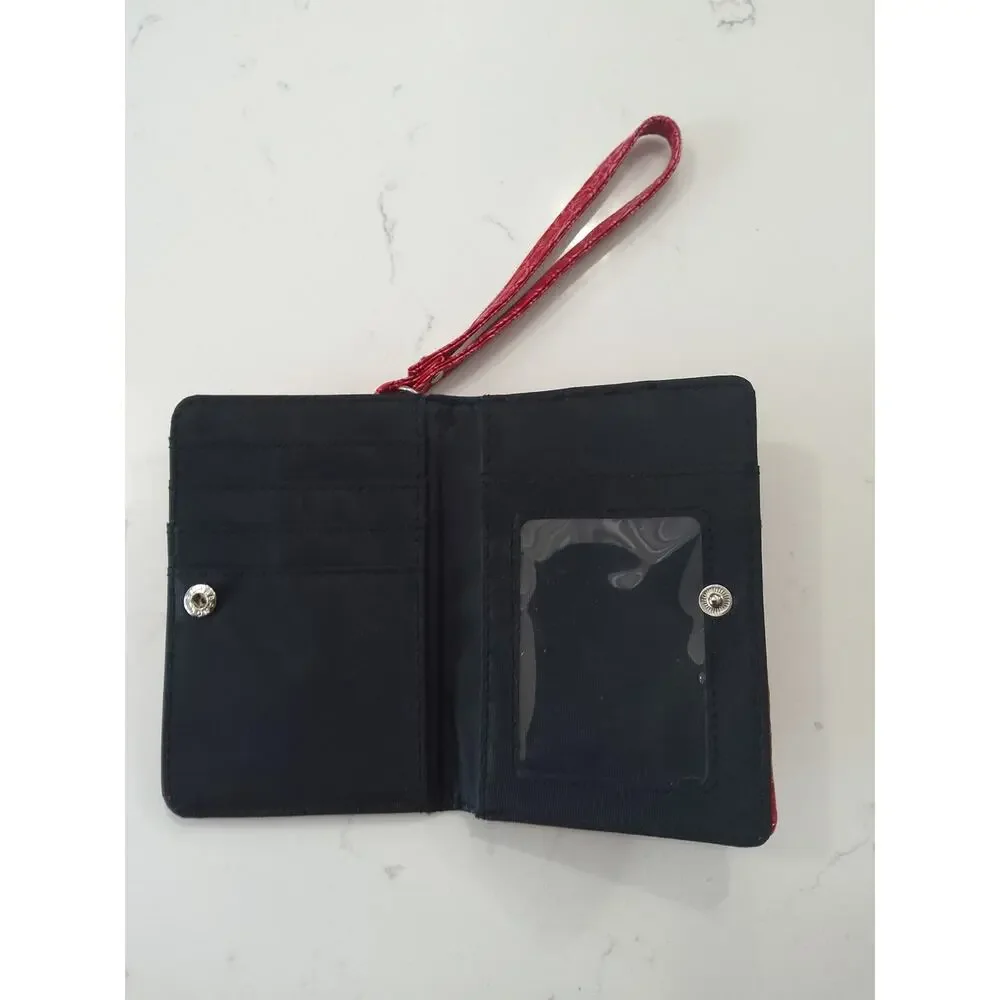 $Red wristlet card wallet Milano brand pockets. Lightweight. Faux leather